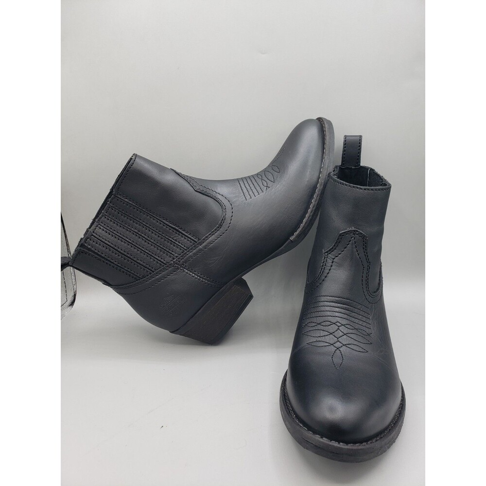 Classic Black Western-Style Women's Ankle Boots